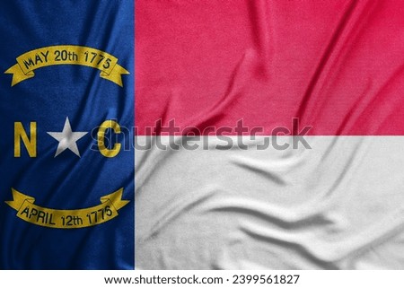 Flag of state North Carolina, fabric flag