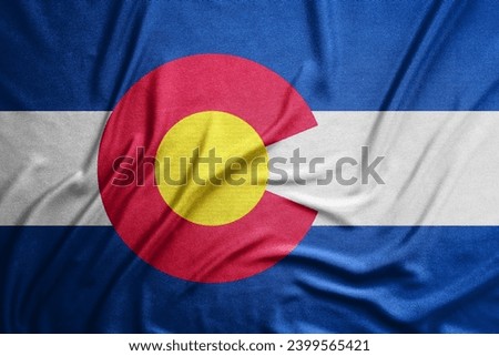 Flag of state Colorado, fabric flag