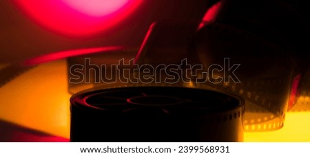 color abstract background with film strip
