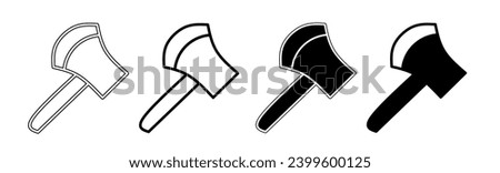 Illustration of a ax. Ax icon collection with line. Stock vector illustration.