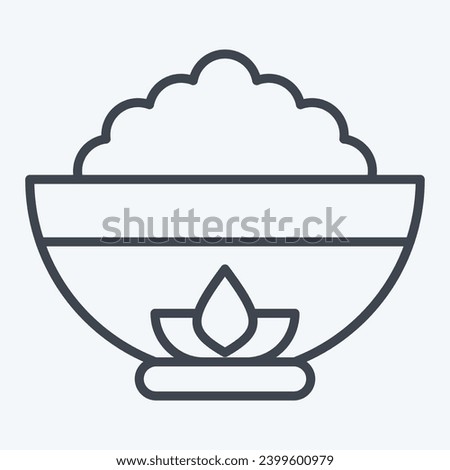 Icon Bowl. related to Chinese New Year symbol. line style. simple design editable. simple illustration