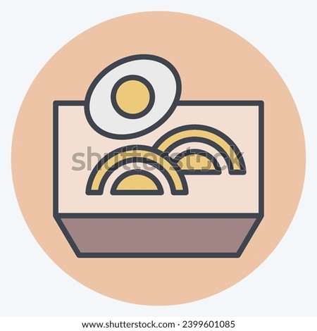 Icon Noodles. related to Chinese New Year symbol. color mate style. simple design editable. simple illustration