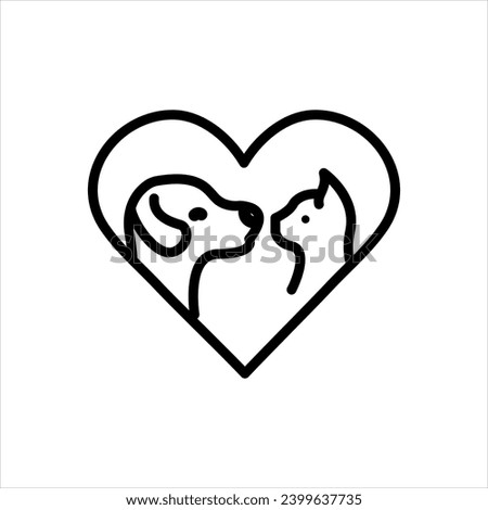 Vector line icon for pet care