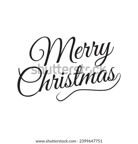 Merry Christmas clip art. Hand lettering calligraphy isolated on plain background. Holidays best wish elements. Script calligraphy banner, poster or social media post. Vector illustration.