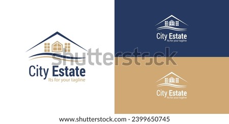 House Roof Real Estate Logo Design Vector. Identity, Home, Architecture, Apartment, Building, And Business Company.