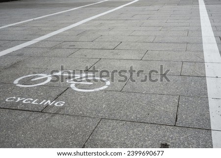 Bicycle and pedestrian markings in the park