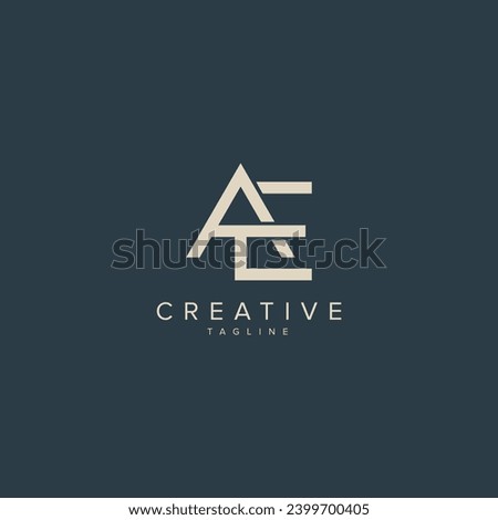 Alphabet AE EA letter modern monogram style logo vector element. Royalty-Free Stock Photo #2399700405
