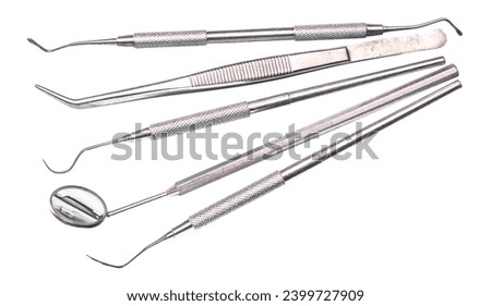 Dentist Professional tools, medical equipment , white background