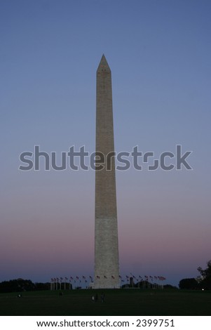 Washington Monument at dusk Washington DC