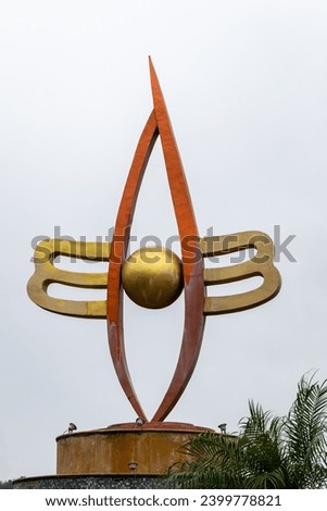holy third eye of hindu god shiva called trinetra with bright sky at morning from different angle