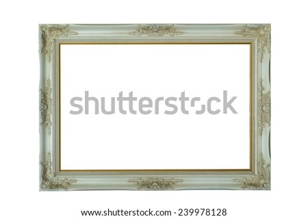 Vintage picture frame isolated on white background 