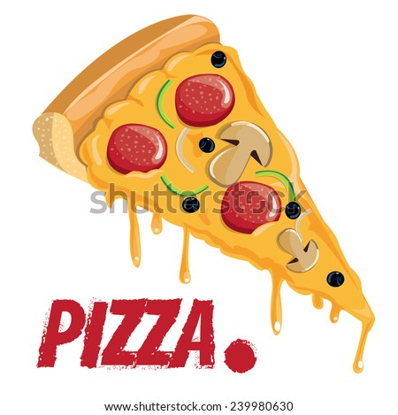 Pizza slice, vector 1