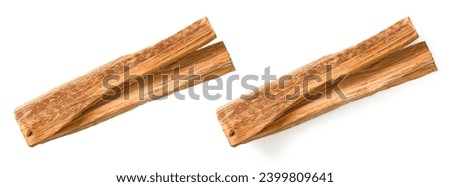 Aromatic cedar wood sticks isolated on white background, top view. Royalty-Free Stock Photo #2399809641