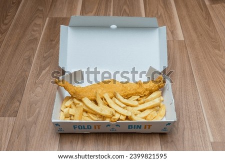 Chip Shop Food, deep fried food, battered food, fish and chips, black pudding, white pudding, burgers and chips, pies, chips, fish chips and peas Royalty-Free Stock Photo #2399821595