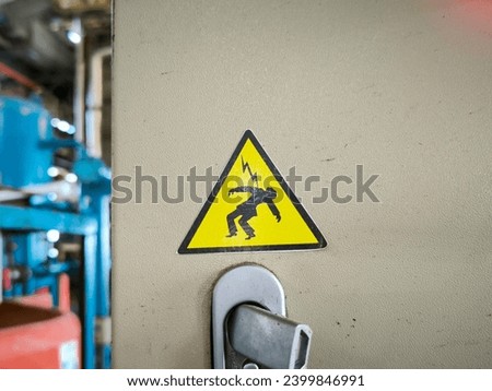 Danger power outage signs and symbols on box panel,signs keep door close stickers 