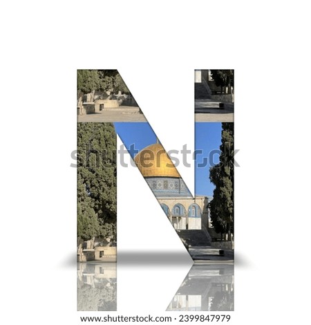 Alphabet letters on aesthetic background.
