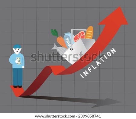 Vector economy prices and inflation graph illustration