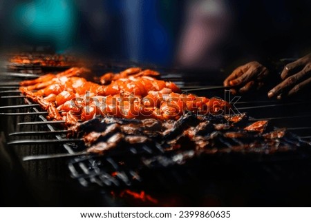 A beautiful picture of Making chicken BBQ in in Sri Lanka street food Colombo.
