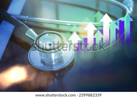 Medical marketing and healthcare statistics with graph