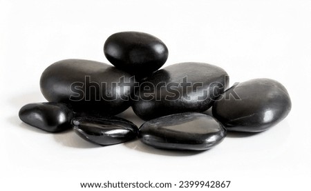 River beach spa stones isolated on white background