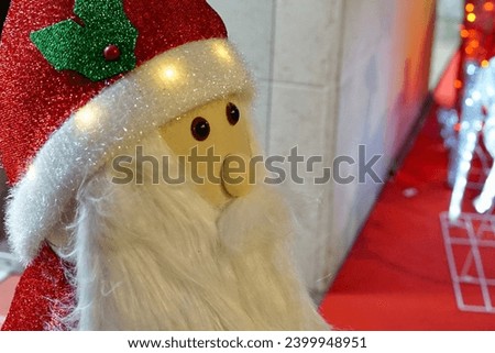 Santa Claus Christmas decoration on the streets of Valladolid Spain Christmas decoration City store               