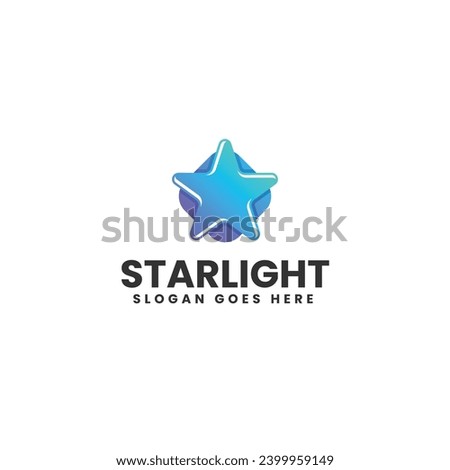 Vector Logo Illustration Star Gradient Colorful Style