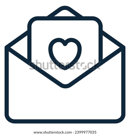 Open envelope with a love letter. Vector icon