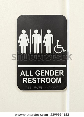 Entrance sign for all gender washroom