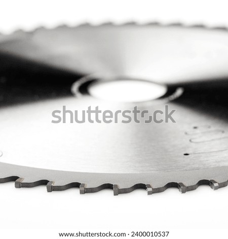 circular saw blade close-up. circular saw isolated on white background.