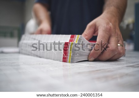 close up of stitched paperback binding Royalty-Free Stock Photo #240001354