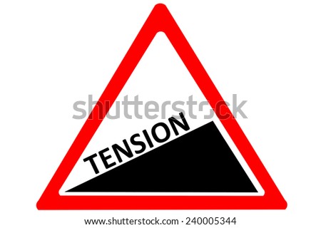 Tension increasing warning road sign isolated on pure white background