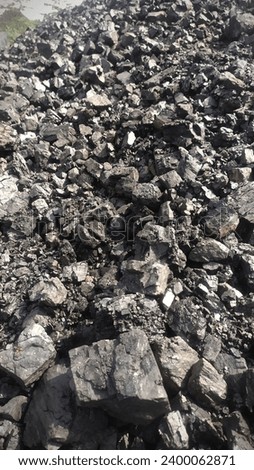 Heap of coal. Picture idea about coal mining or energy source, environment protection. Industrial coals