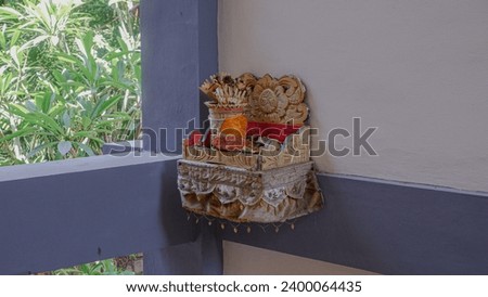 Pelinggih or altar in Bali which is attached to the wall which functions as a place of offerings for Hindus in Bali
