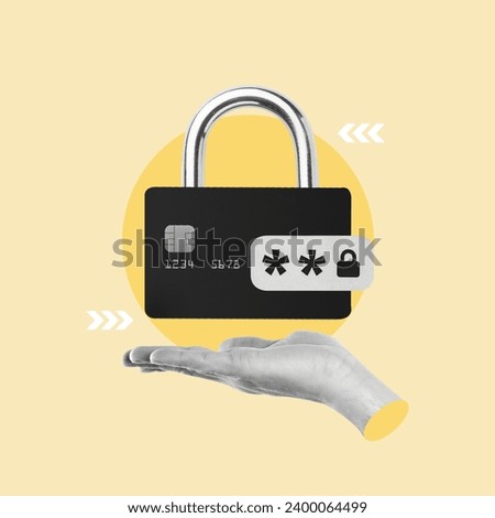 hand holding credit card, debit with padlock, protection, financial transactions, Credit Card, Security Measures, Identity Theft, Security, Padlock, Home Shopping, Money, Protection, Loan, Business