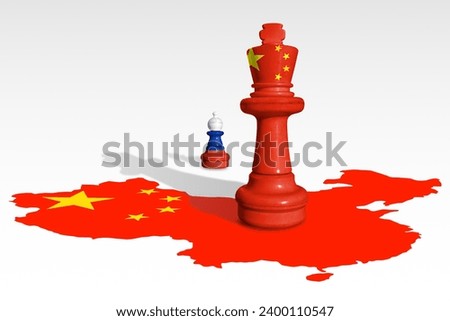 Chess made from China and Russia flags. China and Russia relations Royalty-Free Stock Photo #2400110547