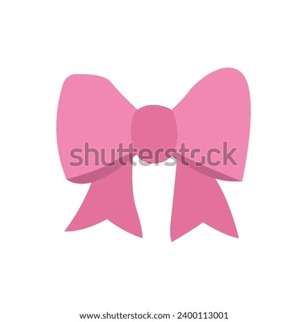 Pink bow ribbon emoji vector flat design