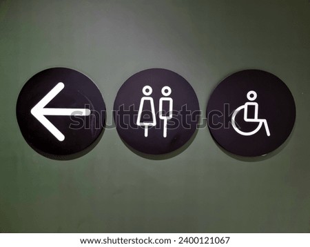 Women's restroom or men's restroom and arrow sign on background  texture image
​