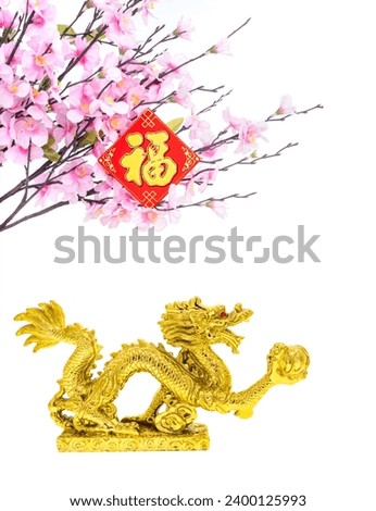 Tradition Chinese golden dragon,2024 is year of the dragon,Chinese wording meanings:dragon,Wishing you prosperity and wealth.