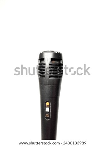 isolated white of microphone, 
one microphone on a white background for powerpoint template