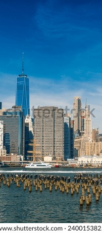 Beautiful Lower Manhattan skyline. Buildings of New York.