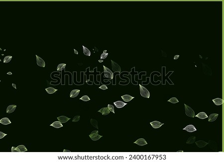 Light Green vector sketch layout. A vague abstract illustration with leaves in doodles style. New template for your brand book.