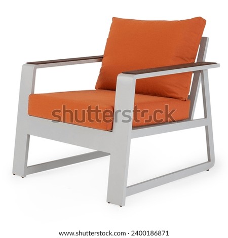 Modern outdoor armchair with Aluminium base isolated on white background 