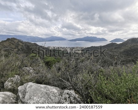 The landscape of the mountain forest in the vicinity of Marmaris. Mountain forest.