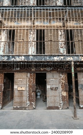 Cell Block at Ohio State Reformatory, historic prison located in Mansfield, Ohio Royalty-Free Stock Photo #2400208909