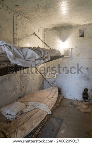 Cell Block at Ohio State Reformatory, historic prison located in Mansfield, Ohio Royalty-Free Stock Photo #2400209017