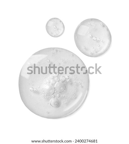 Serum on white background, top view. Skin care product Royalty-Free Stock Photo #2400274681