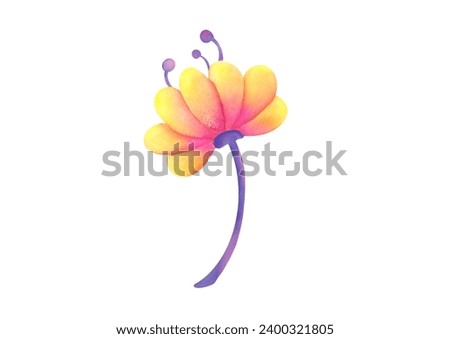 Watercolor trendy yellow Flower rosehip, rose. cute plant isolated on white background. for Wedding Invitation, save the date, thank you, greeting card. floral botanical clip art cut out illustration