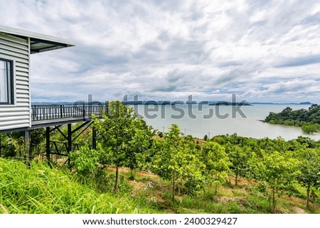 Terrace view to see landscape nature sea background