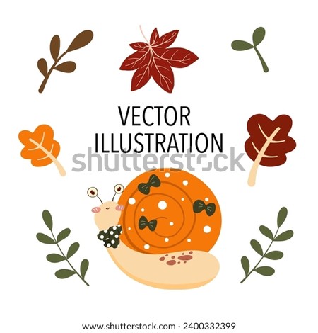 Autumn set, autumn clip art, collection of design elements with leaves, pumpkins, cute animals, mushroom, floral and others. Hand drawn vector illustration.