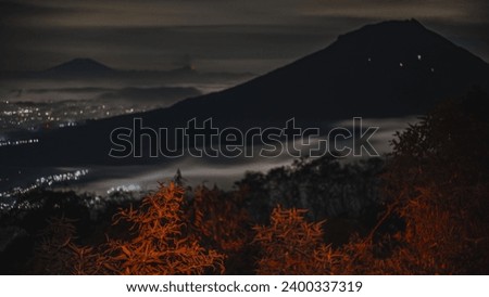 Night Sky Sumbing Mountain from POV Sindoro
